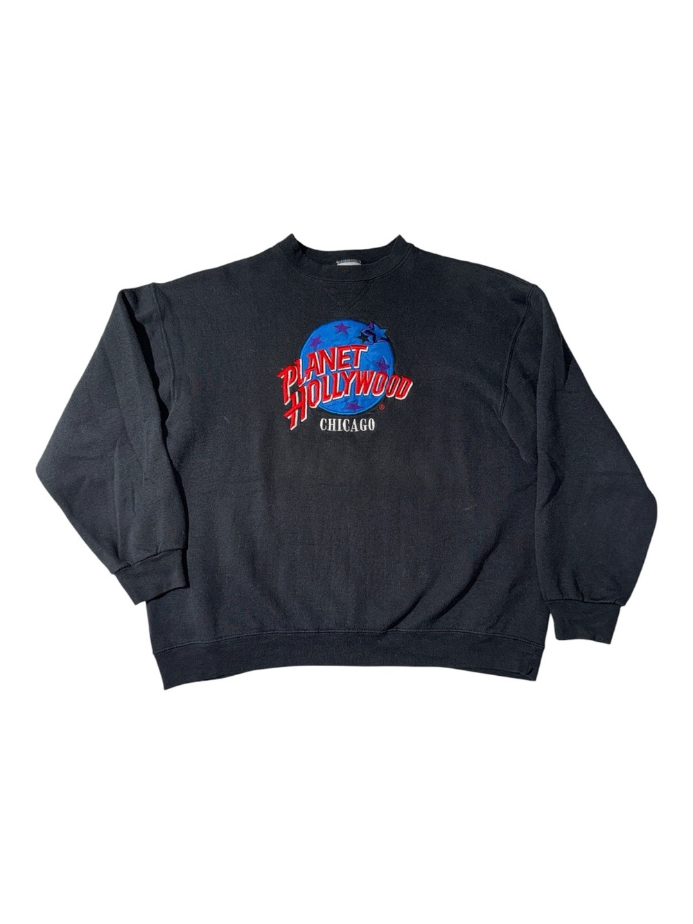 VINTAGE Planet Hollywood mens XL black Chicago crewneck Y2K sweatshirt EUC